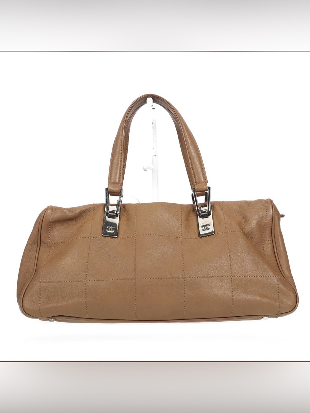 Chanel Chocolate Bar East West Quilted Calfskin Leather Bag